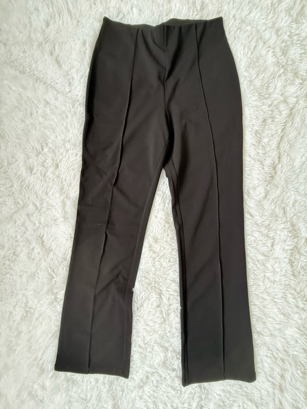 H&M Black Women's Cropped Dress Pants with Front Creases